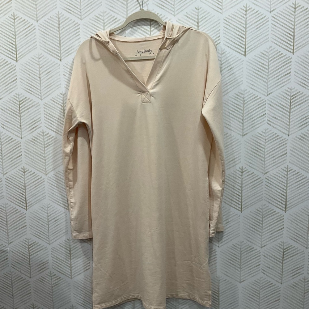 AnyBody Cream Hooded Dress